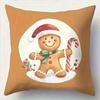 Home Decor Christmas Gingerbread And Festive Prints Pillow Covers Pattern Cushion Cover Suitable For Sofa Bedroom Car Pillow