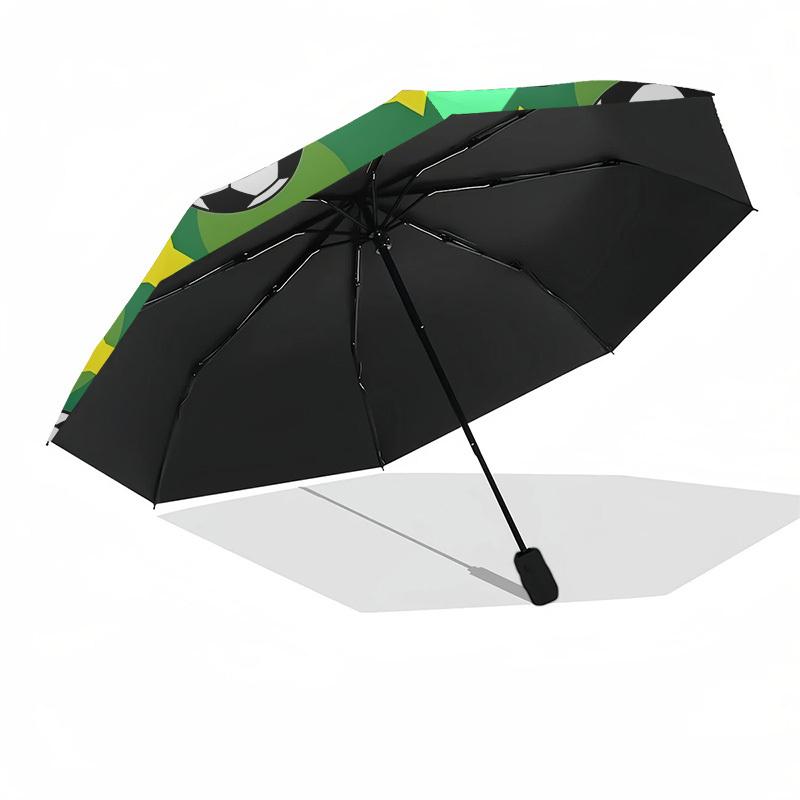 1pc Soccer Ball Pattern with Stars Umbrella with Plastic Handle,Suitable for All Seasons Home Travel Outdoor UmbrellaDD1715