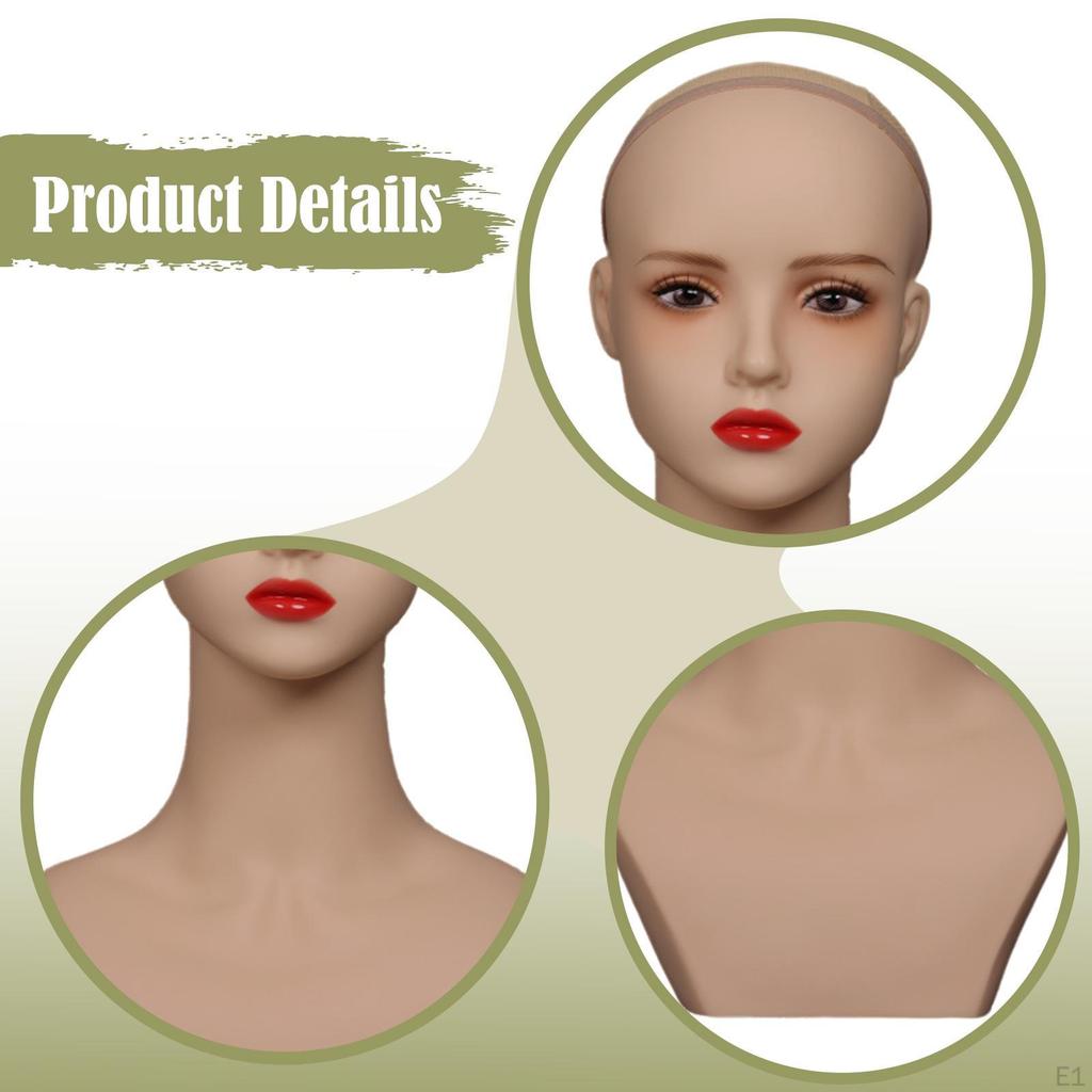 Weiblicher Schaufensterkopf mit Make-up Oberkörper Realistisch Stabil Ohrenhalter PVC Büste für