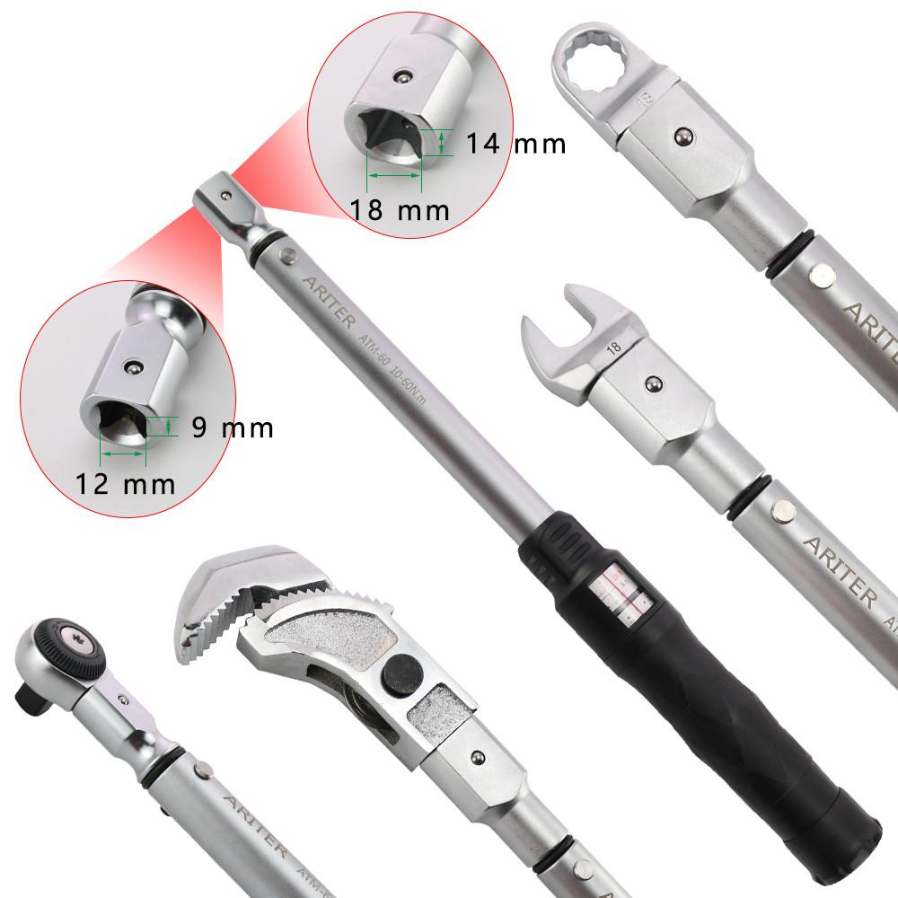 Profession High Accuracy Torque Wrench 3/8" 1/2" Adjustable and Replaceable Head Motorcycle Car Repair Tools