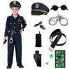 Fantasia de Polícia GOKEI Autêntica Perfeita para e Inclui e Perfeita como Presente de Natal para e Tamanho M Crianças, Conjunto de 9 Peças, Halloween, Meninos, Crianças.