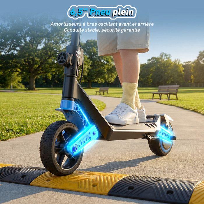 Elektrischer Kinderroller 6" AGILERIDE AT-B3B, 150W Motor, 3 Geschwindigkeiten, Bunte LEDs, 6-12 Jahre, Blau, Roller für Kinder