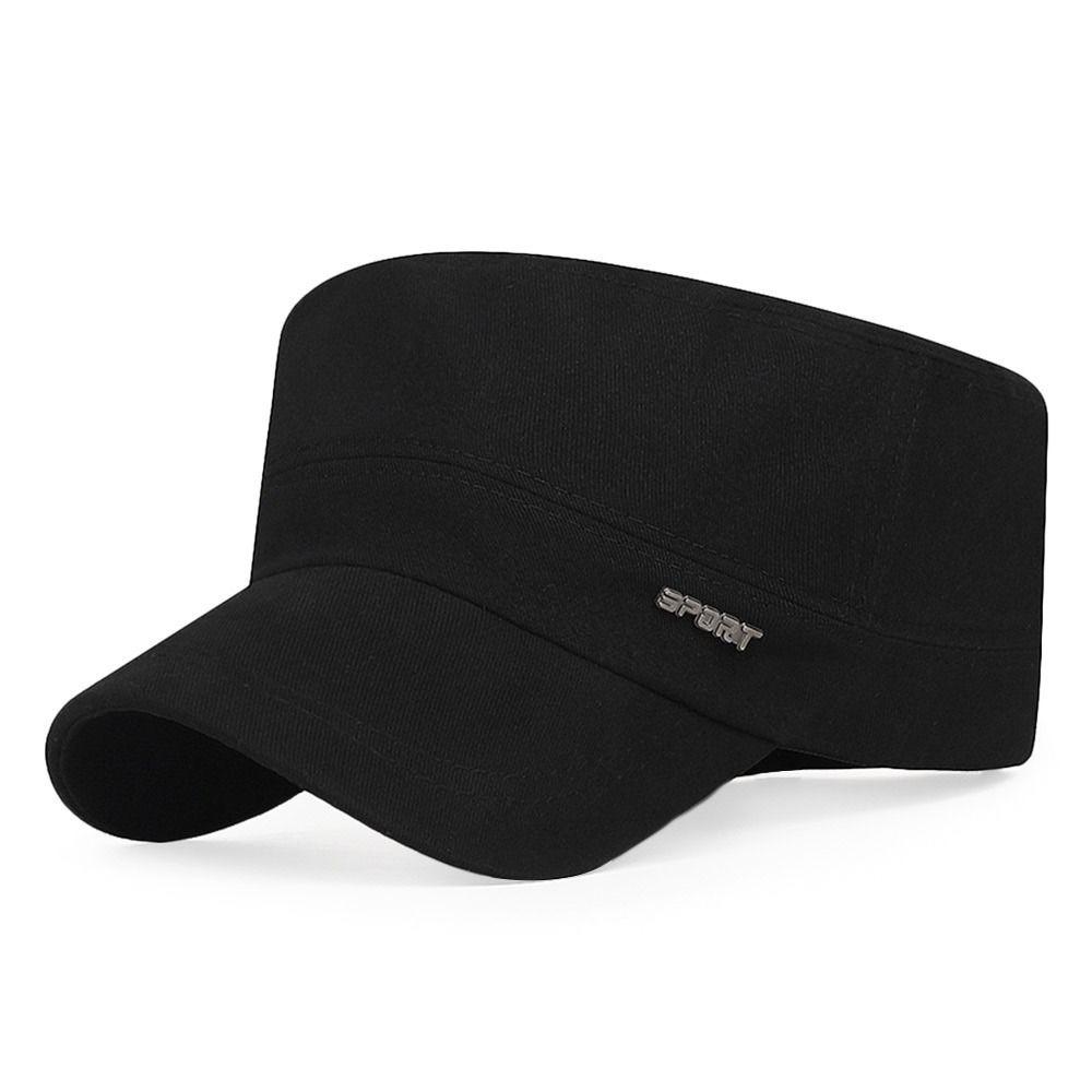 

Casual Breathable Baseball Cap Adjustable Lightweight Flat Hat Sun Hat Men чорний