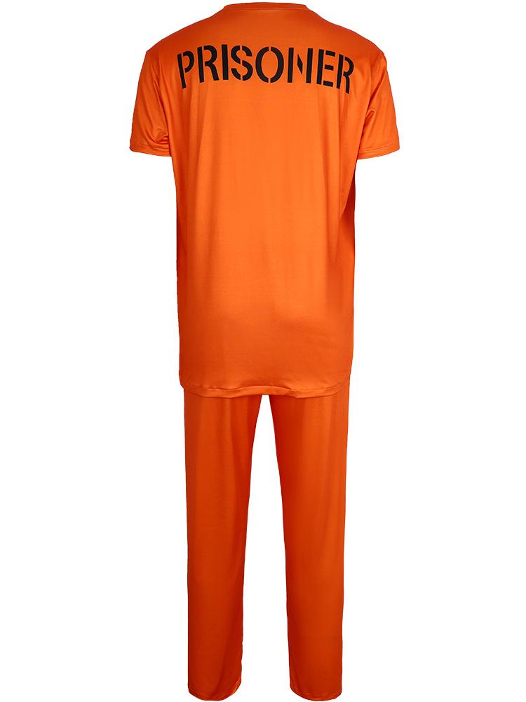 Orange Prisoner Costume Set for Halloween Cosplay and Role-Playing