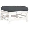 6 Piece Garden Lounge Set with Cushions White Solid Wood