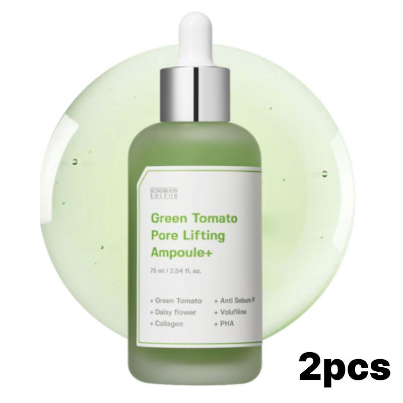 SUNGBOON EDITOR Green Tomato Pore Lifting Ampoule Plus 75ml – Pore Tightening & Firming Serum for Smooth Skin Texture