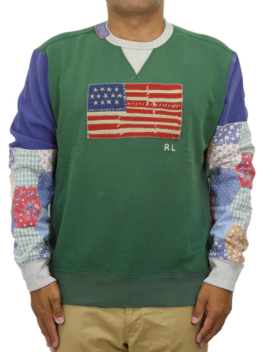 

Polo Ralph Lauren Polo Country Vintage Patchwork Flag Crew Neck Size VERANOGRE Men s Sweatshirt, M, (Product Code 01020107)