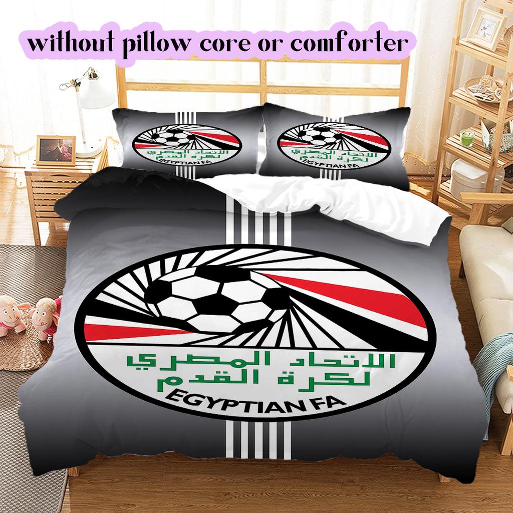 Egyptian Football Association Pattern Bedding,Quilt Set Quilt Cover Pillowcase Home Birthday Gift (1*duvet cover+2*pillowcase,without core)