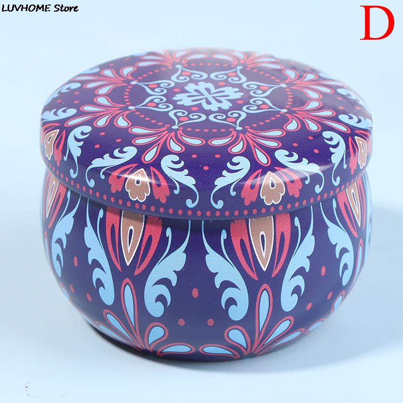 Retro Luxury Candle Jars Holder Storage Case Empty Tin Box Round Container with Lid Small Diy Candle Making Wedding Sweet Gifts