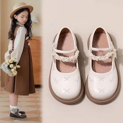 Girls' Small Leather Shoes 2025 New Spring and Autumn Children's Princess Shoes Soft-soled Non-slip Single Shoes Mary Jane Student Performance Shoes