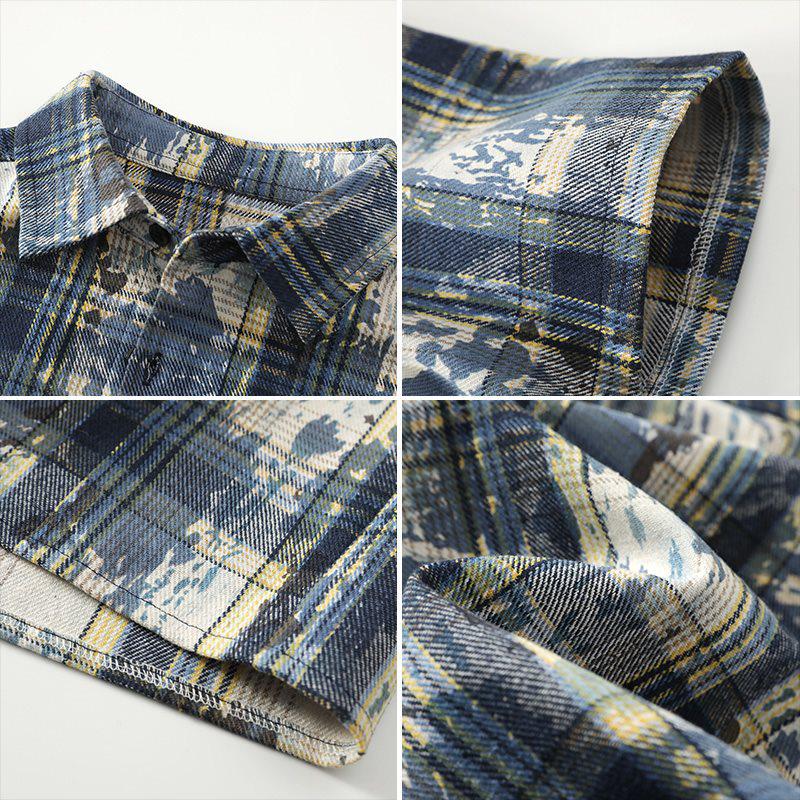 Herren Sommer Tie-Dye Color Block Kurzarmhemd - Hong Kong Stil Locker Lässig Oberteil