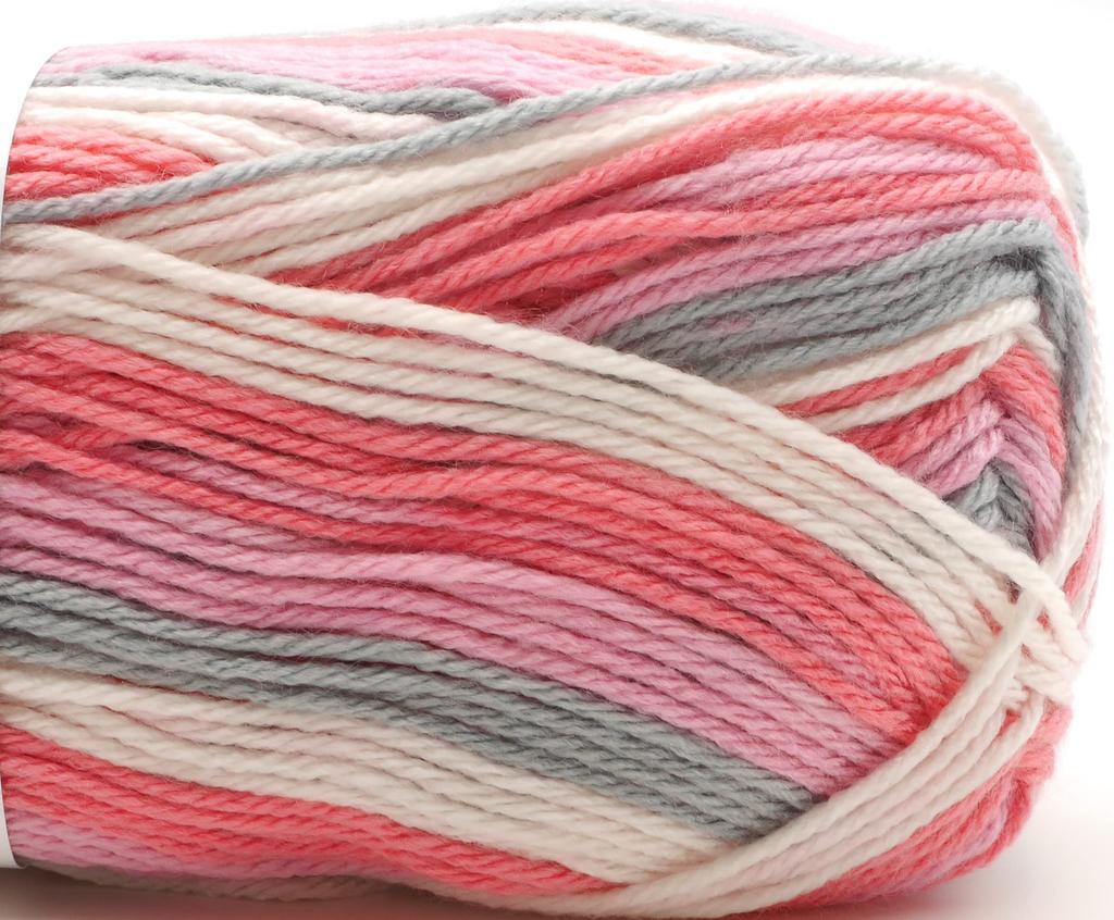 NASKA Hand Knitted Yarn Everyday Border Print Medium Type 100g 250m Set of 5 Balls Col.501 Multi-color Approx. N-104