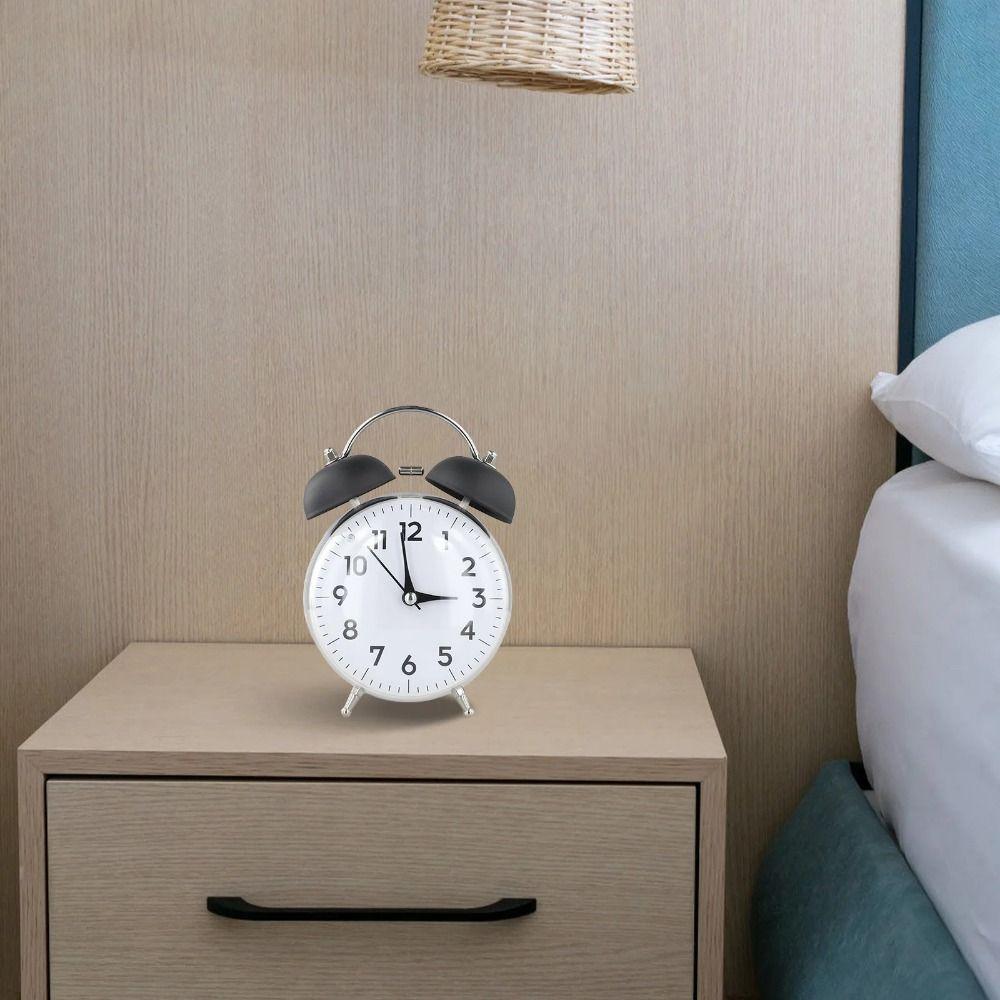 Soft Night Light Twin Bell Clock 4 Inch Size Bedside Wake-up Clock Desk Alarm Clock  Student Use