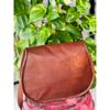 Vintage Saddle Bag Genuine Goat Logical Leather Brown Messenger Shoulder