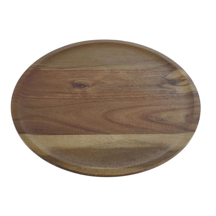 Plateau de service - Servive - TAPAS - Bois d'acacia - 36x36x14 cm - Rond