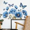 Fun-c12 Bemalte Romantische Blaue Blumen Schmetterling Schlafzimmer Wohnzimmer Hintergrund Layout Wandaufkleber