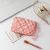 New Plaid Bow Coin Purse Zipper Coin Pouch Women Small Makeup Bag Headphone Data Cable Lipstick Pouch Cute Wallet Cute Purse