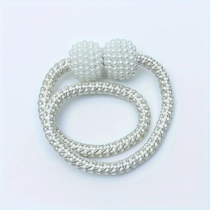Simple curtain straps with high strength magnetic attraction, pearl magnetic buckle, fabric storage strap