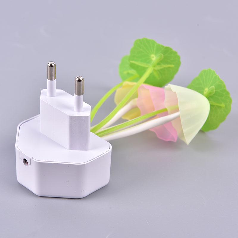 Romantic Led Night Light Mushroom Sensor Plug-In Wall Lamp Home Decor