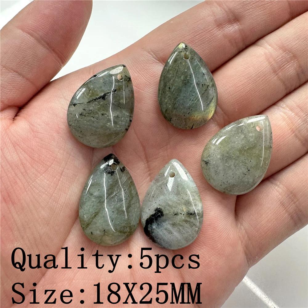 Natural Flash Labradorite Stone Charm Pendant Healing Semi-precious Stone Connector for Jewelry Making Necklace Accessories Gift