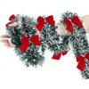 2M Christmas Tinsel Ribbons Green Cane Ribbon Garland Xmas Tree Hanging Pendent Ribbons Wreath Ornaments Party Home Decoration
