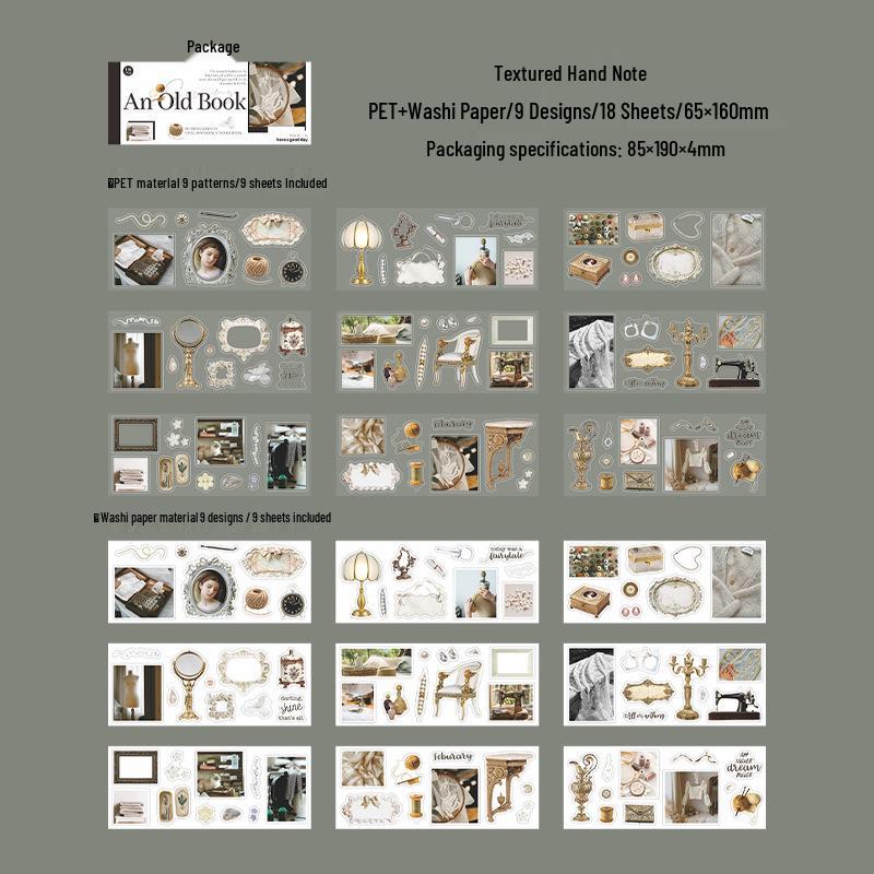 

Retro Double Material Sticker Book: Old Book Series for Journal Decoration and Collage