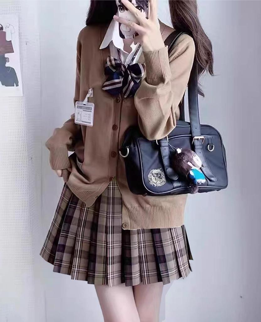 Cosplay Školní Uniforma Set JK Jednoduché Svrchní Oblečení Halloweenský Kostým Oblečení Fotografie Hnědá S [KALAOK]