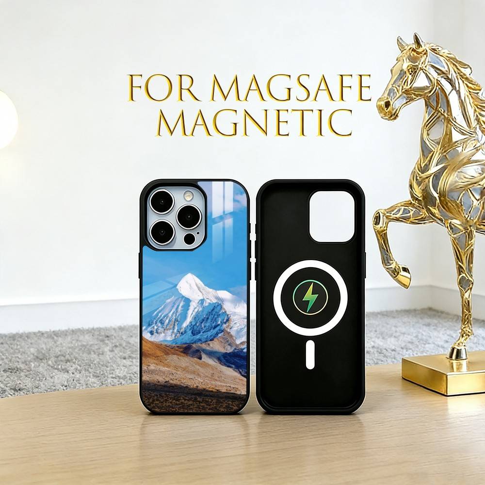 Snow mountain Phone Case For iPhone17,16,15,14,13,12,11 Plus,Pro Magnetic with Magsafe Wireless Charging