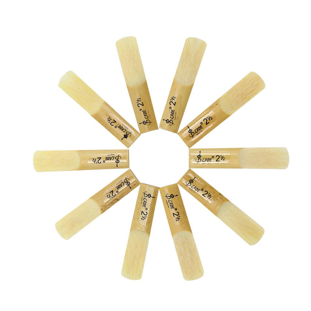 LADE Transparent Saxophone & Clarinet Reeds - Size 2.5 (Pack of 10)