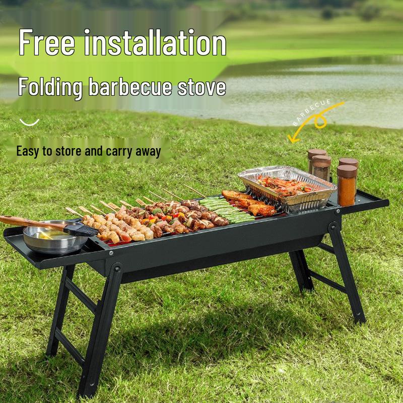 Folding Portable Stainless Steel Charcoal Grill Oven for Outdoor Use