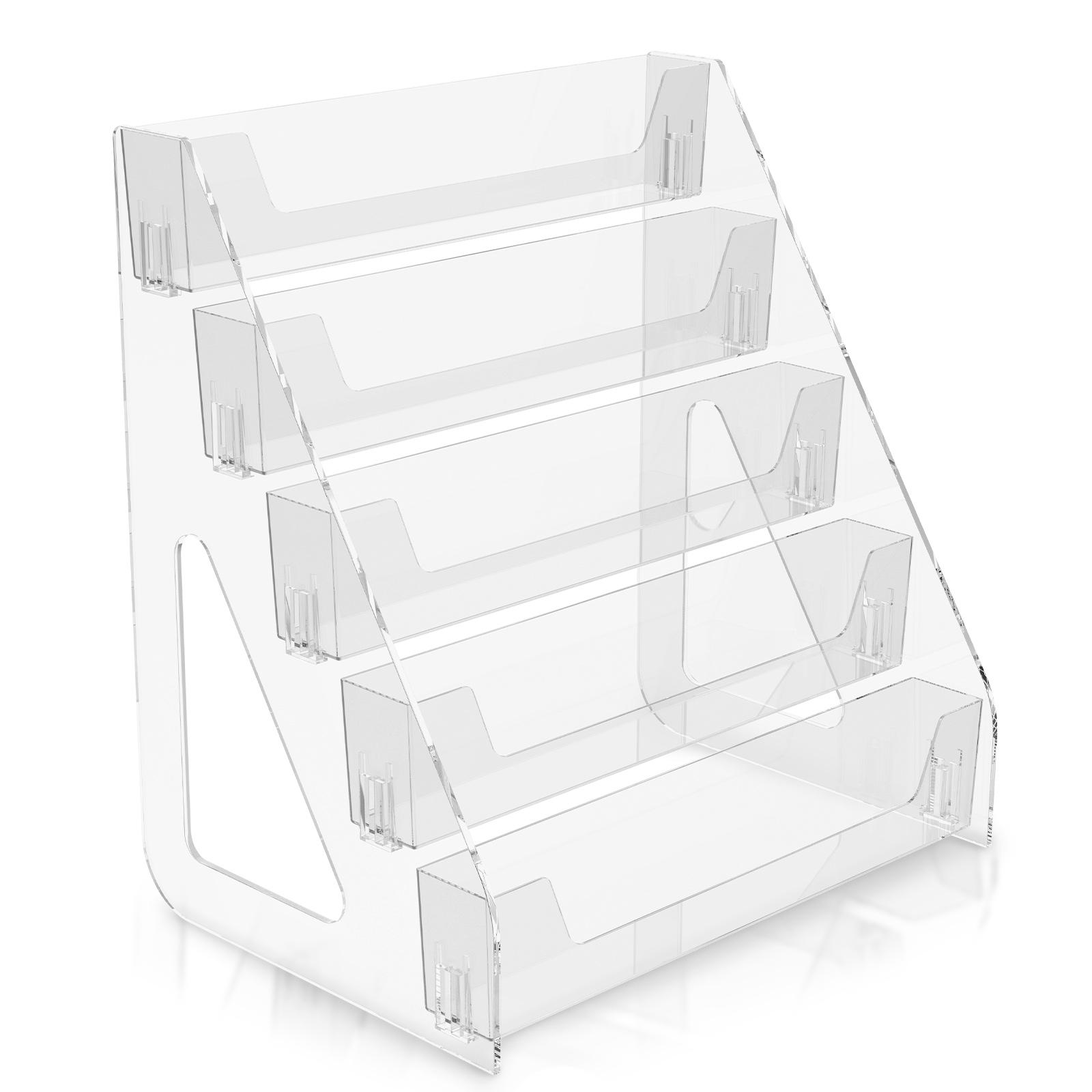 

5-ярусная подставка для открыток, прозрачный акриловый держатель для наклеек, настольный органайзер для закладок, брошюр, журналов