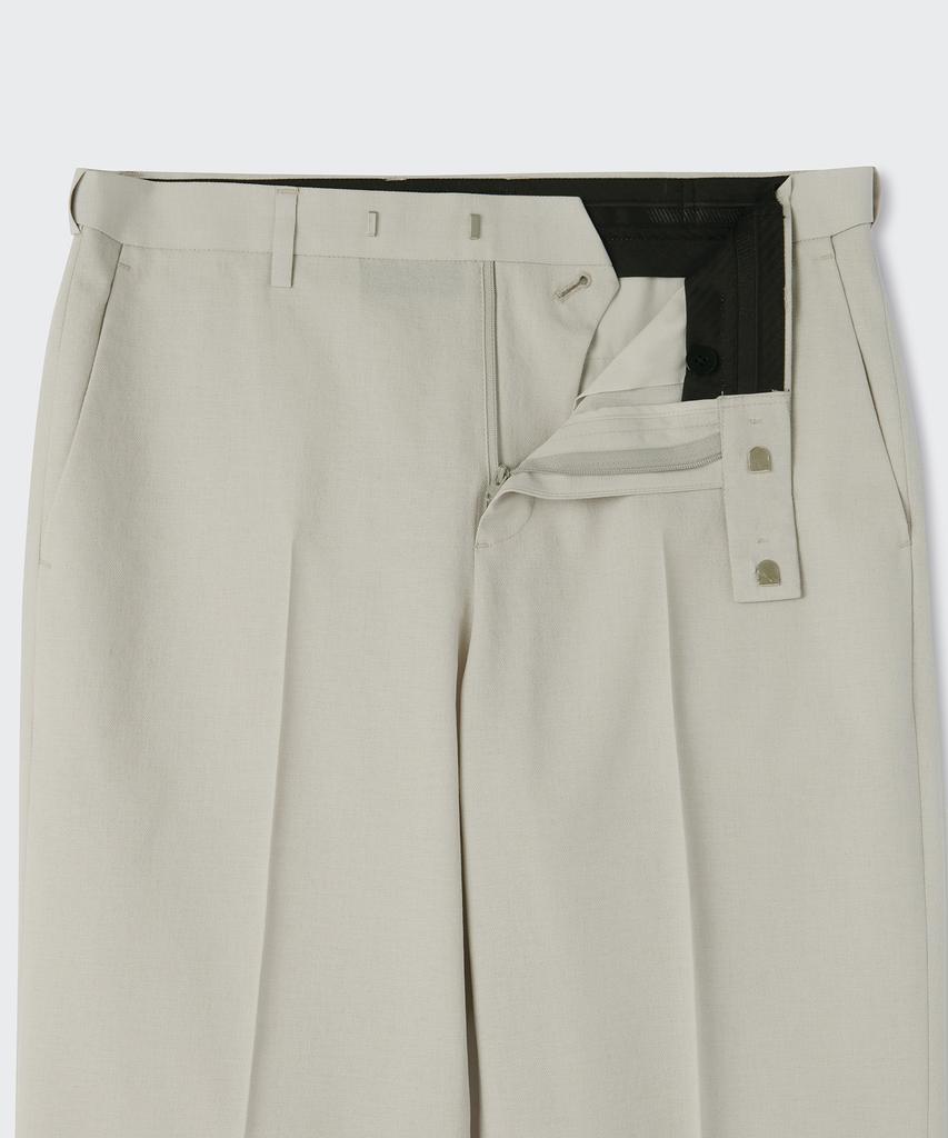 MUSINSA STANDARD Cool Touch Semi-Wide Hidden Banding Slacks [Dusty Cream]