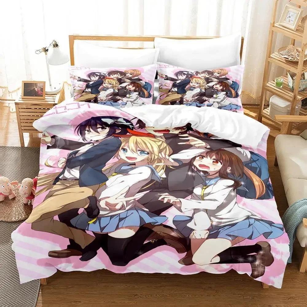 Comfortable Anime Print Bedding Set With Duvet Cover And Pillowcases Single Twin Full Queen King Sizes For Adults And Kids