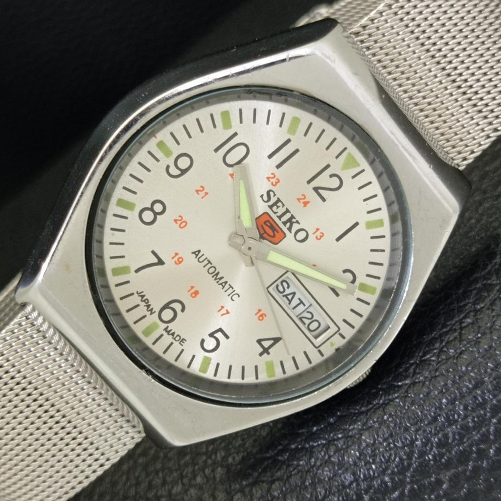 SEIKO 5 AUTOMATIC VINTAGE JAPAN 6309A MENS SILVER COLOR DIAL WATCH a701389-5 R206a-a701389