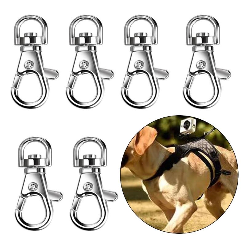 DIY Sewing Hardware 50 Pieces Silver Metal Keychain Fasteners with Spring Clip Hook and Rotating Link for Bag Trim Repair and Trim Fitting