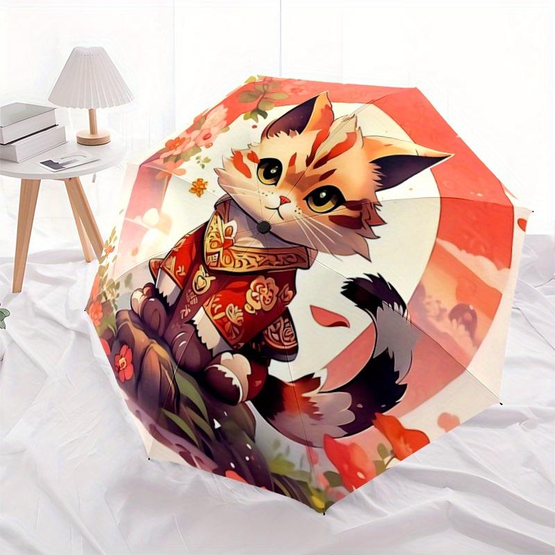 

1pc Auto-Open Close Umbrella with Portable Tri-Fold Design, 8-Bone Iron Frame, Outdoor Umbrella, Perfect Gift for Fans, Travelers, Daily Use, Fes