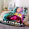 One Punch Man Anime Character Print Flannel Blanket Cozy Warm Throw Sofa Bedroom Present Indoor Home Seasonal Lounge Decor