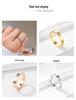 Luxurious 4mm Titanium Steel 6-Diamond Gold-Plated Stainless Steel Couple Rings - Non-Fading, Exquisitely Engraved