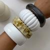 Design Sense Marble Texture Acrylic Wide Bracelet, Exaggerated Irregular Smudge Resin Bracelet