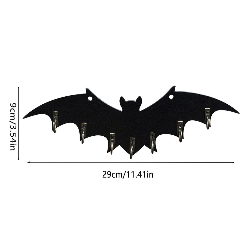 Holzfledermaus Wandhaken Wanddekoration im Gothic-Stil Organizer Fledermaus Schlüsselhalter zur Wandmontage für Feiertagsdekoration Schrank Badezimmer