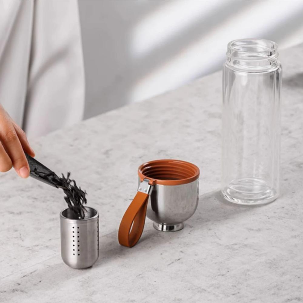 SAMADOYO-Tea Separator, Heat-Resistant Glass Brewing, Tea Filtration, Portable Cup, Outdoor, Travel, Vehicle Water Cup