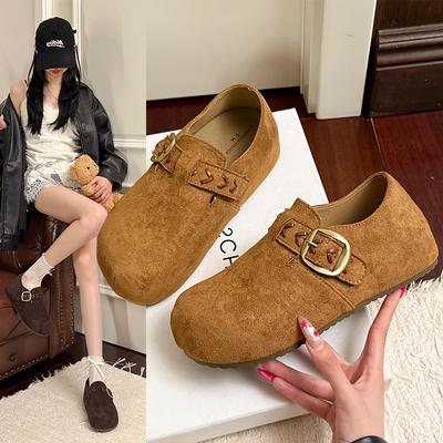 Scarpe Boken con suola spessa, rialzo interno, tutto incluso, per donna, nuove autunnali 2025, borsa a pedale singolo e mezze pantofole, e scarpe singole Boken