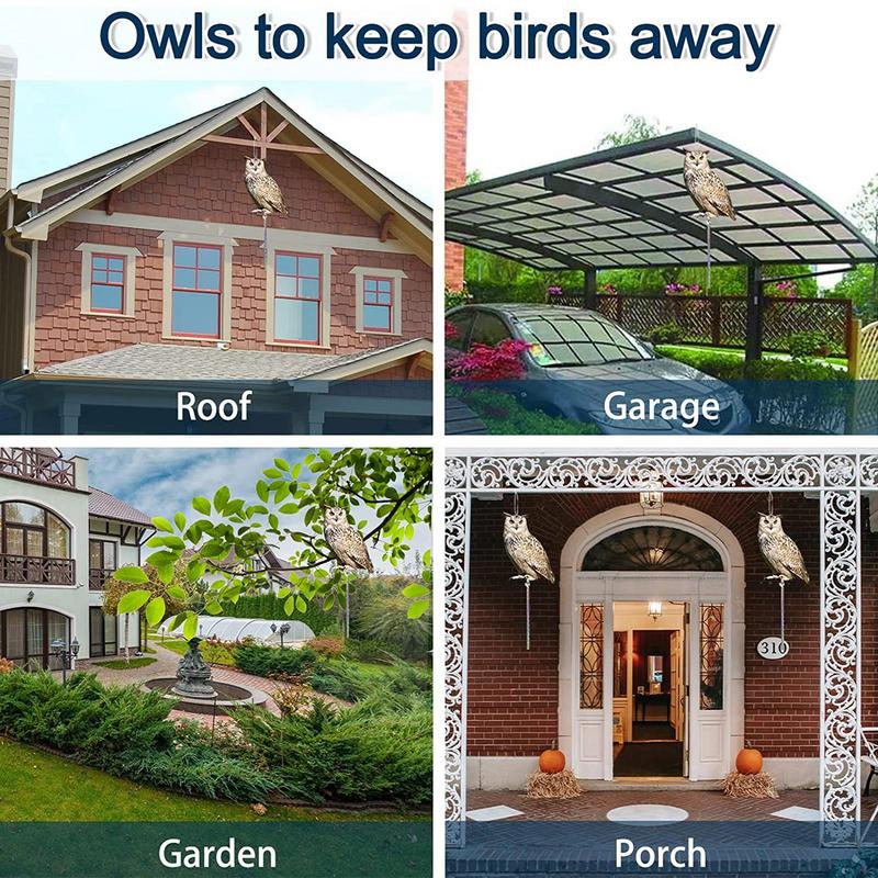 Owl Decoy Birds Deterrents Devices Fake Owl Decoy Reflective Bird Scarecrow Sculpture Fake Owl Decoy Reflective Bird Scarecrow