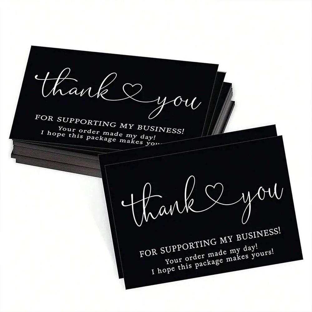 50Pcs Thank You For Supporting My Business Cards Cake Decoration Labels Customer Appreciation Gift Card Shop Online Retailers