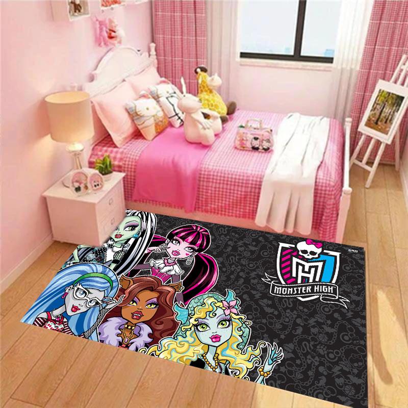 M-Monster Cartoon High Hallway Carpet Non-Slip Laundry Room Mat Laundry Decor Balcony Child Living Room Toilet Living Room Rug