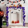 Lila Simulerad Rosranka Halloweenfest Simulerad Växt Blomranka Takdekoration Slingrande Ranka