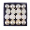 Pack Of 16 Hand Painted Christmas Ornament Set Durable Christmas Sphere Hangings Ornament For Warm Holiday