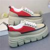 Fashion Thick-soled Platform Shoes Women's 2025 New Mesh Surface Breathable Height Increase Light Casual Mixed Color Shoes 8cm Sneakers