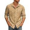 Men's Loose Fit Long Sleeve Shirt Vintage Style Casual Button Down Shirt with Spread Collar Suitable for Spring and Autumn