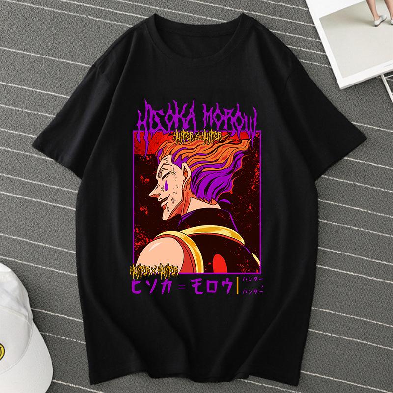 Cross-border Anime Summer New Pure Cotton Full-time Hunter Two-dimensional Animation Printed Men's Loose Casual T-shirt Men's